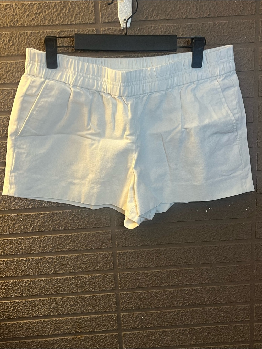 J. Crew Cream Elastic-Waist Athletic Shorts